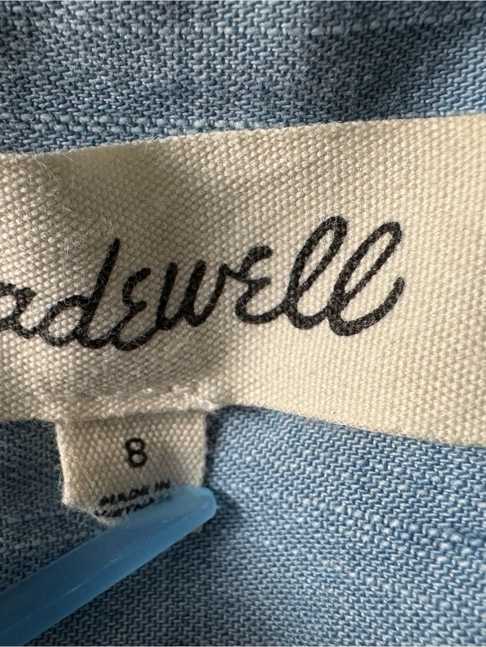 Madewell Light Blue Chambray Button-Front Mini Dress - Picture 6 of 10